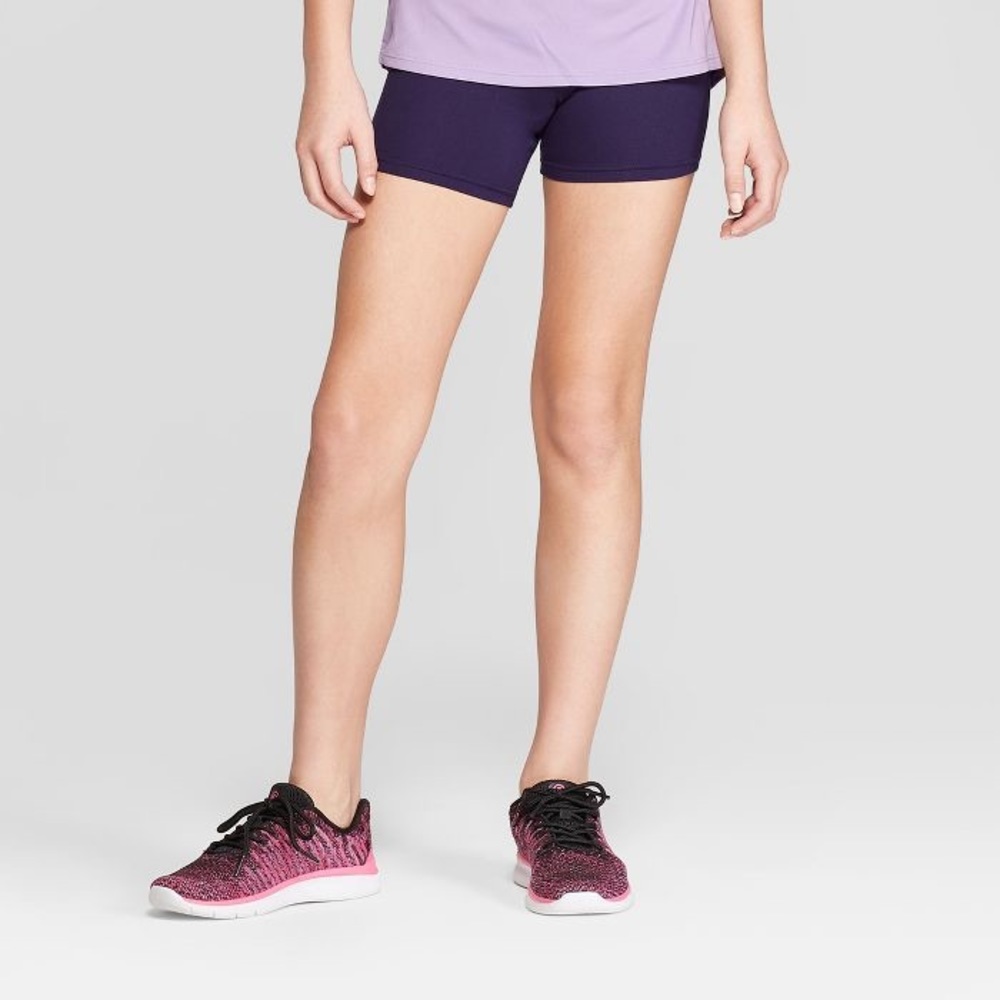 Girls' Performance Yoga Shorts Navy Blue